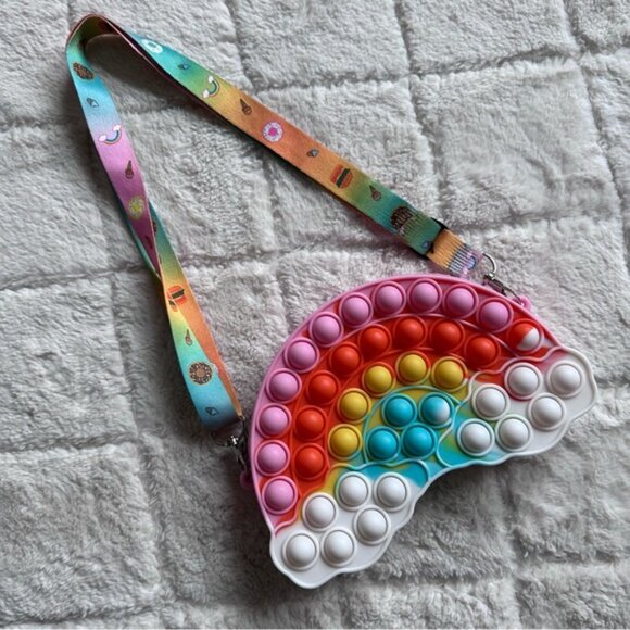 Pop Fidget | Rainbow Shoulder Bag Pop Fidgets Bag Purse for Girls - Picture 3 of 11